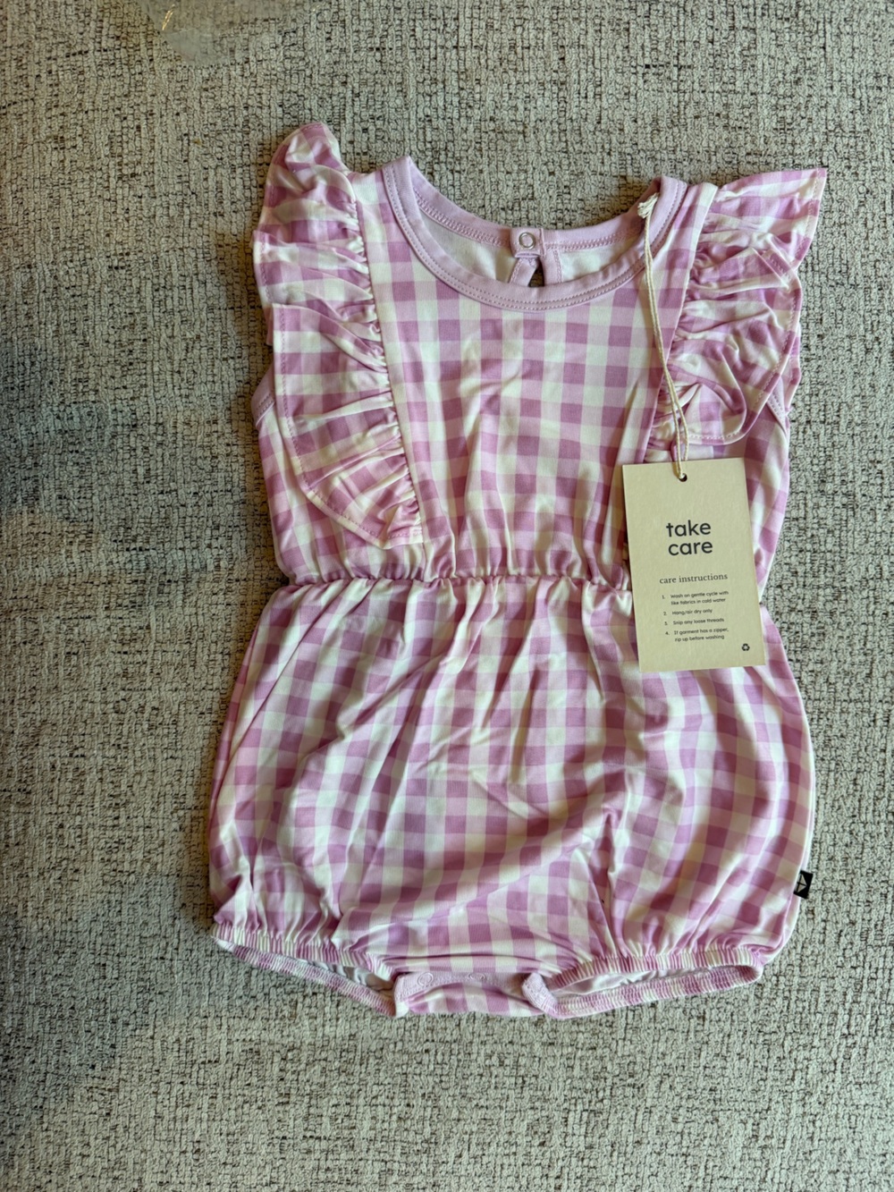Kyte BABY Pink Gingham One-Piece Pajamas